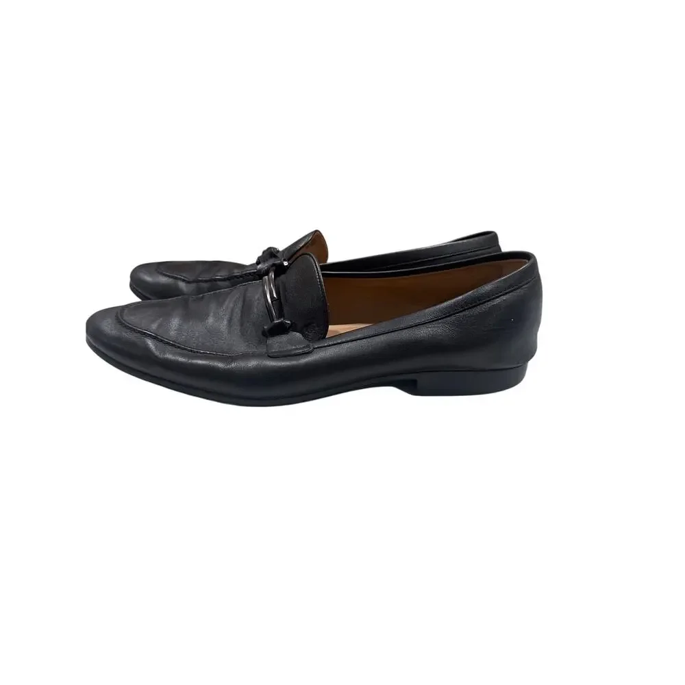 Tod’s Black Leather Horsebit Driving Loafers mens size 11